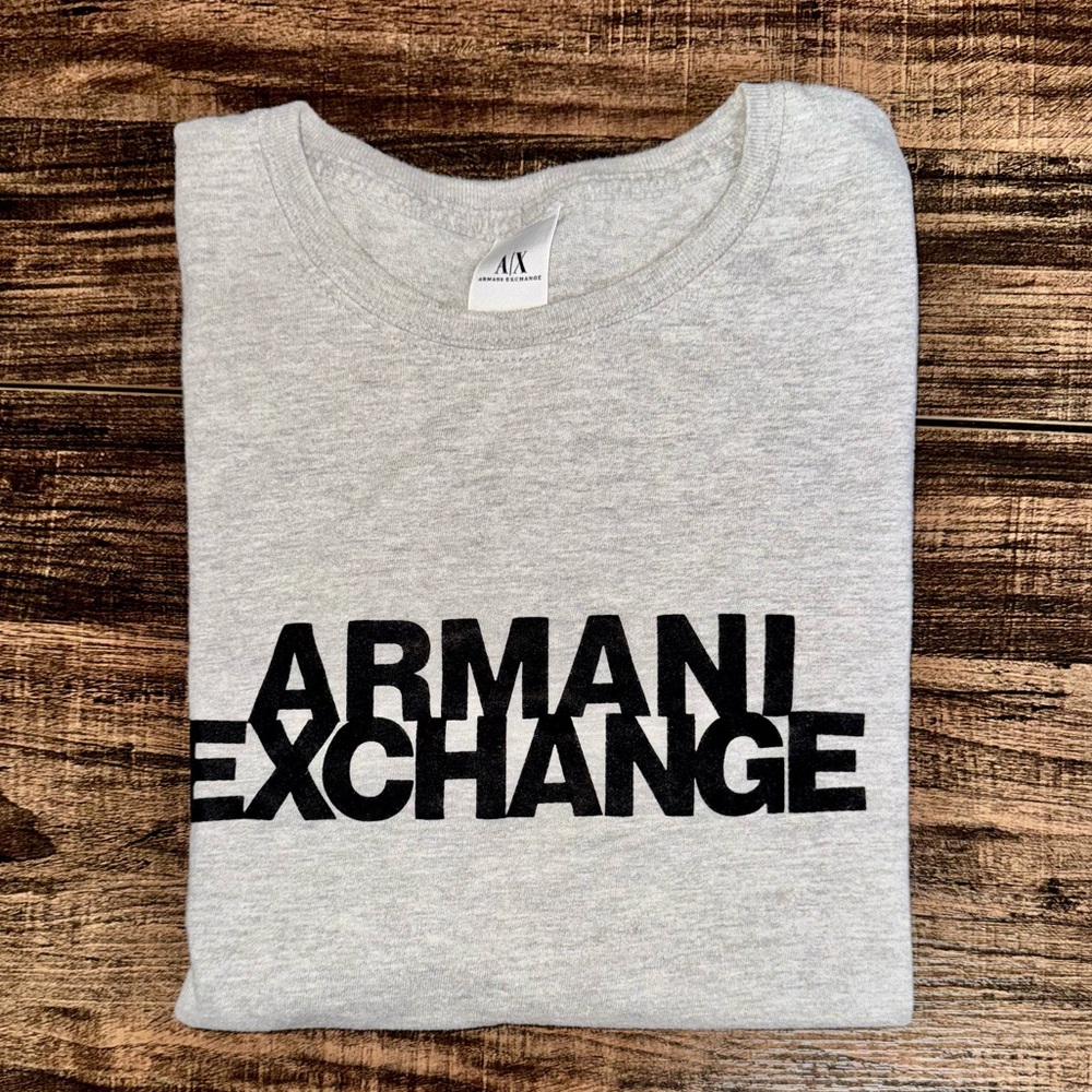 Armani Exchange A|X Men’s Gray Logo T Shirt Medium